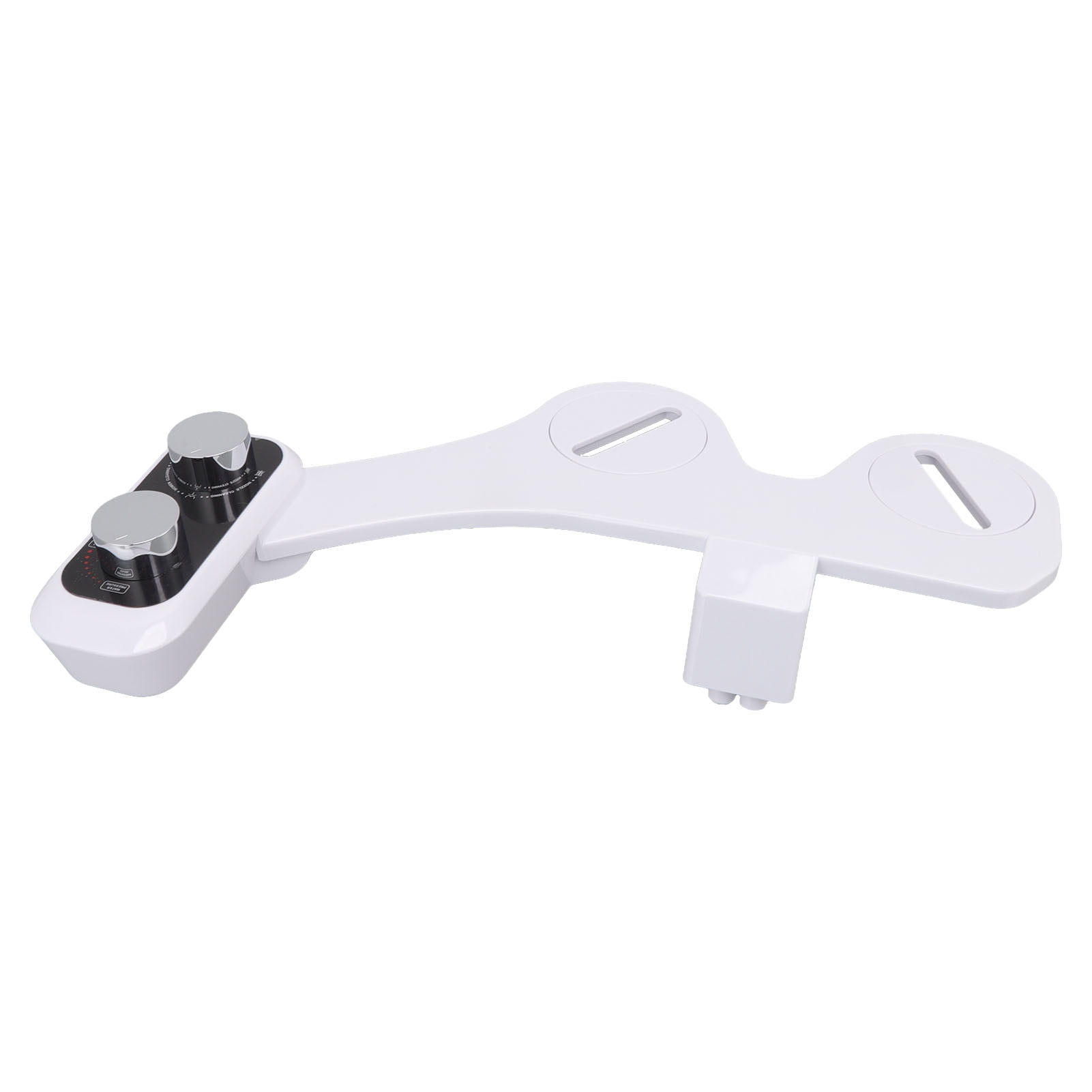 NFTIGB Universal Smart Toilet Bidet Dual Nozzle Attachment with Self Cleaning Sprayer, Adjustable Water Pressure Knob, Non-Electric Bathroom Bidet Replacement Accessory, White (17.7 inches / 45 cm)