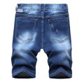 thumbnail image 3 of Fesfesfes Mens Plus Size Jeans Shorts Ripped Personality Short Jeans Stitching Trend Denim Shorts Spring Saving Sale, 3 of 6