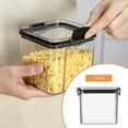 thumbnail image 4 of 7 Cup Glass Storage Containers with Lids Bread Storage for Pantry Kitchen Food Containers 2PC Square Transparent Airtight Jar Fresh Keeping Kitchen Grain Storage Jar Snack Dried Fruit Storage Jar, 4 of 4