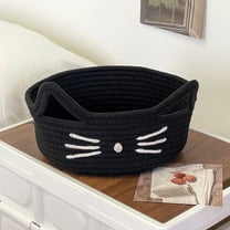 Cotton Rope Woven Cat Ear Storage Basket Organizer for Toys Office Supplies and Home Decor
