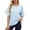 Sky Blue, variant on Women's Mid Sleeve Sweatshirt Loose Fit Round Neck Casual Pullover Lightweight Fall Top, Grey, M
