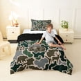 thumbnail image 4 of Catabedysis Vintage Camouflage Camper Twin Comforter Sets,Wild Animal Deer Bear Bedding Set For Boys,Green Grey,Black Reversible,2-Piece,1 Comforter and 1 Pillowcase, 4 of 7