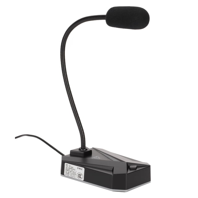 Micrófono de computadora con luz RGB USB y cuello de cisne ajustable, reducción de ruido de 360 grados, micrófono USB para juegos, reuniones y juegos