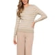 thumbnail image 1 of Suéter Casual INSPIRE CHIC para Mujer, de Cuello Redondo, Rayas, Diseño Hueco, Tendencia Otoño Invierno, Color Beige, 1 of 5