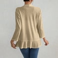 thumbnail image 6 of Dvprdro Womens Cardigans Lightweight Fashion 3/4 Sleeve Casual Hollow Out Cardigan Lapel Neck Open Front Loose Tops for Women Beige L, 6 of 8