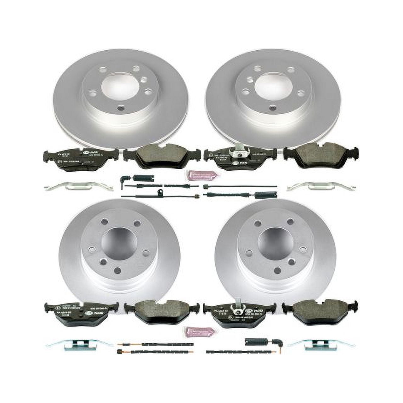 Power Stop Front and Rear Euro-Stop ECE-R90 Certified Brake Pad and Rotor Kit ESK4371