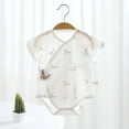 thumbnail image 2 of FFENYAN Summer Baby Cotton Bodysuit for 6-15 Months - Cute Print Short Sleeve Velcro Closure Crotch Snap Buttons - Perfect for Playdates Everyday Wear, 2 of 3