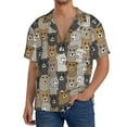 thumbnail image 1 of Fotbe Cartoon Bear Camisa Estampada de Manga Corta para Hombre, Casual de Verano, Estilo Playero, Sin Arrugas-Large, 1 of 5