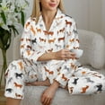 thumbnail image 6 of Fotbe Horses Pattern Long Sleeve Pajama Set for Women,Sleepwear Set,2-piece Loungewear Set,Soft PJs Comfy Nightwear with Pockets -, 6 of 7