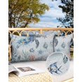 thumbnail image 2 of Pack of 2 Outdoor Pillow Covers, Summer Ocean Turtle Seashell Starfish Coral Blue Waterproof Square Throw Pillowcase Cushion Decorative Pillow Covers for Couch Patio Tent, 20x12 in, 2 of 6