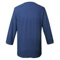 thumbnail image 4 of Ladies' Solid Color V-Neck Three Quarter Sleeve Shirt - Polyester Material - S-XXL, 4 of 4