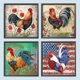 thumbnail image 1 of Pintura De Diamante 5D DIY Kit De Gallos De Taladro Redondo Completo Decoración Del Hogar 30x30cm 4 Piezas, 1 of 9