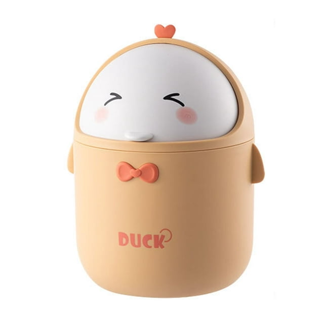 Desktop Trash Can Large Capacity Adorable Appearance Compact Size Funny Cartoon Garbage Container Waste Basket Home Supplies