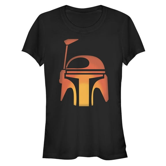 Junior's Star Wars Halloween Boba Fett Pumpkin  Graphic Tee Black Large