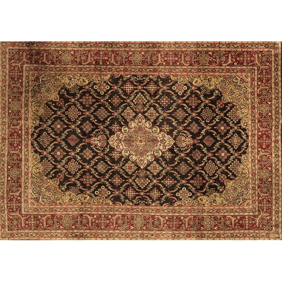Ahgly Company Indoor Rectangle Medallion Brown Traditional Area Rugs, 8' x 10'