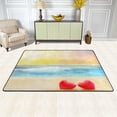 thumbnail image 2 of Dreamtimes Summer Beach Hearts Area Rug, 36"x24" Beautiful Seaside View Non-Slip Washable Indoor Door Mat, Absorbent Floor Mat for Bedroom Kitchen Entryway Bathroom, 2 of 7