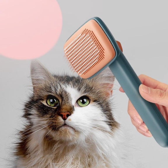 Outoloxit Self-Cleaning Pet Brush with Ion Technology, Gentle Grooming Brush for Dogs and Cats, Reduces Shedding & Odors, for Long and Short Hair, Travel-Friendly Design