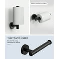 thumbnail image 7 of BWE 5-Piece Matte Black Wall-Mounted Bathroom Hardware Set with Towel Bar Hook Toilet Paper Holder and Ring, 7 of 7