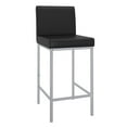 thumbnail image 3 of Contemporary Home Living Low Back Counter Stool - 37.5" - Set of 2 - Black and Chrome, 3 of 6