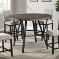 thumbnail image 4 of Rowl Counter Height Table- 48 Inch Brown Round Wood Top- Metal Legs, 4 of 6