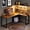 Vintage, variant on Casacomoda L Shaped Gaming desk, 53 Inch Computer Desk with Shelves, Reversible Display Shelf Gaming Desk with Led Light & Charging Station, Black