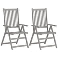 thumbnail image 1 of vidaXL Chaises de Jardin Inclinables 2 Pcs Gris Acacia Massif, 1 of 5