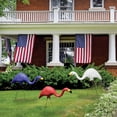 thumbnail image 2 of Bloem 3 Pack Flamingo Merica Red White Blue Large 13" x 11" Yard Decorations, Resin Lawn Ornament Stakes with Stainless Steel Legs, 2 of 8