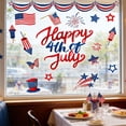 thumbnail image 5 of Happy 4th Of July Window Clings, Patriotic Pyrotechnics & USA Flag, Reusable Removable 4th July Decals, Patriotic Decor for Independence Day, Memorial Day & Home Glass, 5 of 6