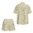 thumbnail image 5 of FKEKYI Musical Note Print Womens Summer Short Set 2 Piece Shirt Top & Shorts with Adjustable Waistband Casual Lounge Sets Breathable Resort Wear Beachwear Outfits, M, 5 of 7