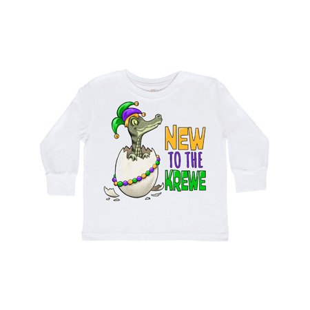 

Inktastic New to the Krewe Mardi Gras Baby Alligator Gift Toddler Boy or Toddler Girl Long Sleeve T-Shirt