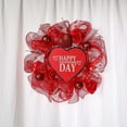 thumbnail image 2 of PuSpu Valentine's Day Decoration Mesh Simulation Flower Wreath Front Door Decoration Festive Home Hanging Wreath 15.74in, 2 of 8
