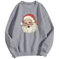 thumbnail image 6 of larppty Women's Retro Santa Xmas Holiday Sweatshirts - Merry Christmas Pullovers Party Outfits (Grey, M), 6 of 6
