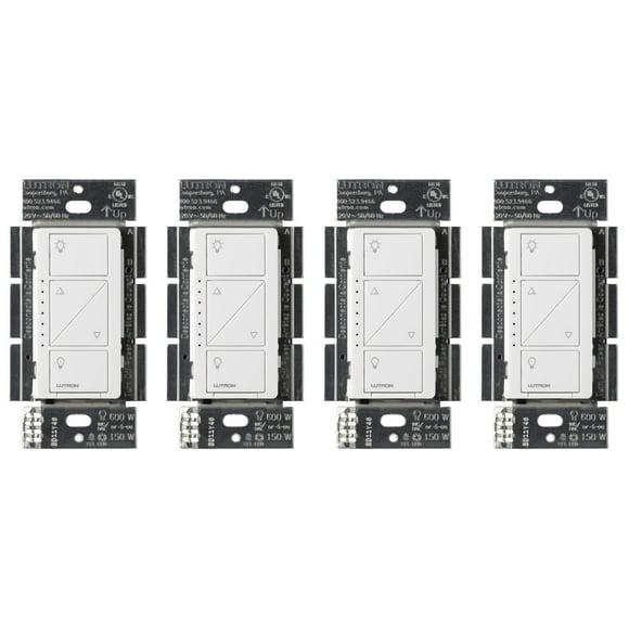 Interruptor de intensidad inteligente Lutron Caseta Original de 150 W LED, paquete de 4
