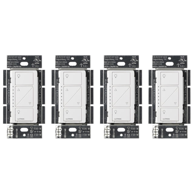 Interruptor de intensidad inteligente Lutron Caseta Original de 150 W LED, paquete de 4