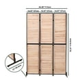 thumbnail image 3 of MAYEERTY 3 Panel Room Divider 6Ft Wood Folding Privacy Screen Brown Free Standing Wall Separator Room Divider, 3 of 6