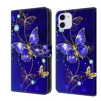 Feishell for iPhone 11 6.1 inch Slim Wallet Case with Fashion Colorful Pattern Painted,Luxury PU Leather Magnetic Flip Stand Card Slots Pocket Phone Case,Diamond Butterflies