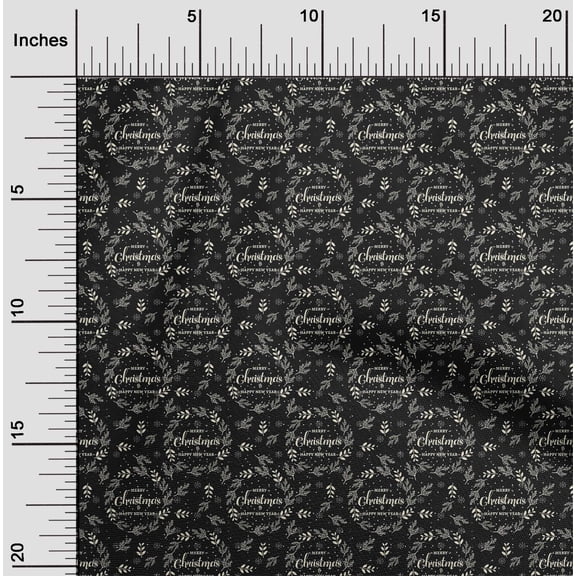 oneOone Cotton Flex Black Fabric Merry Christmas Sewing Material Print Fabric By The Yard 40 Inch Wide-YS2