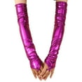 thumbnail image 3 of CUZIBR Snow Gloves Solid Color Leather Fingerless Long Glove Wedding Party Performance Opera Evening Dress For Cold Weather, 3 of 4