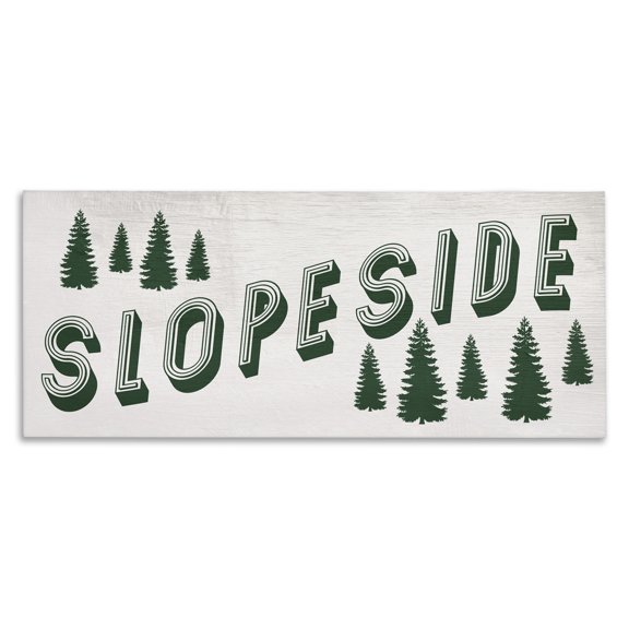 Stupell Industries Rustic Lodge Slope Side Phrase Vintage Typography Ski Winter Sport Canvas Art, 24 x 10, by Lil' Rue