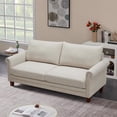 thumbnail image 3 of DEELLEEO Beige, matte cat paw cloth three-seater fabric sofa, 3 of 5