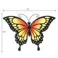 thumbnail image 2 of LuxenHome Orange and Yellow Butterfly Metal and Glass Outdoor Wall Decor, 2 of 10