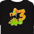 thumbnail image 4 of Inktastic Happy Dinosaur Third Birthday-green Boys or Girls Long Sleeve Toddler T-Shirt, 4 of 5