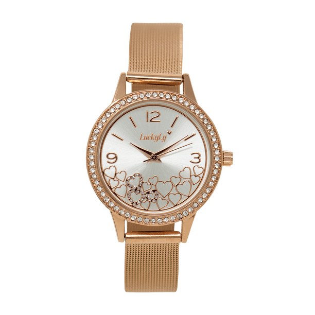 Reloj para Dama LuckyLy, Acero Inoxidable y Zirconia Cúbica, Modelo Lucy LuckyLy Reloj para Mujer de Moda