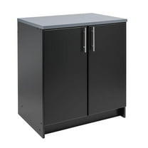Maklaine Engineered Wood Contemporary 32" Base Cabinet in Black