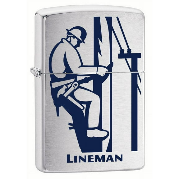 Zippo Lighter: Lineman - Brushed Chrome