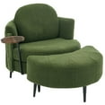 thumbnail image 5 of Barara King Modern Comfy Arm Chair, Reading Chair,42.5" Single Sofa Chair with Cresent-Shaped Footstool, Green, 5 of 11