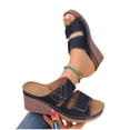 thumbnail image 3 of Xucatan Women's Adjustable Strap Wedge Sandals, Open Toe Platform Mules, Cushioned Comfortable Slip On Slippers for Summer Beach Daily Gift, 3 of 9