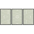 thumbnail image 3 of PixonSign Framed Wall Art Print Set Dark & Light Green Triangle Line Pattern Abstract Shapes Illustrations Modern Art Chic Relax/Calm Pastel for Living Room, Bedroom, Office - 16"x24"x3 Black, 3 of 5