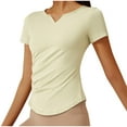 thumbnail image 7 of Ltctricy Workout Tops for Women Seamless Short Sleeve V Neck Ruched Slim Yoga T Shirts Athletic Gym Tees, 7 of 7