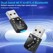 Usb WiFi Bluetooth Adapter, 2-in-1 Usb AX900Mbps Wi-Fi 6 Bluetooth 5.4 Adapter for PC, Upgraded WiFi 6 Dual Band 2.4GHz 5GHz Wireless Network Dongle for Windows 11 10 Laptop Desktop, Plug n Play